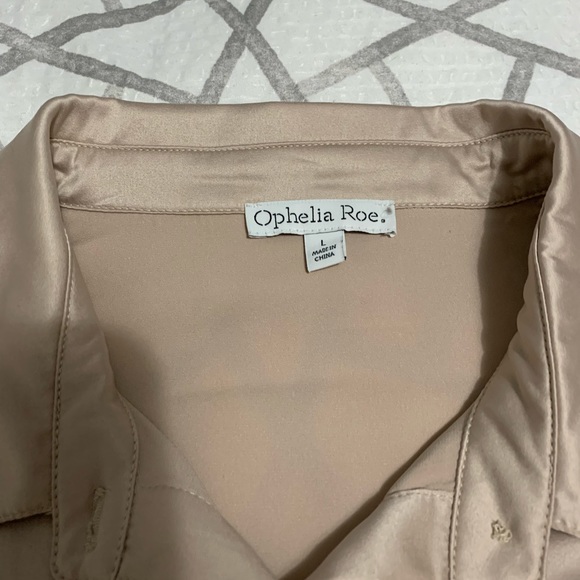 Satin long sleeve button down - Picture 2 of 4